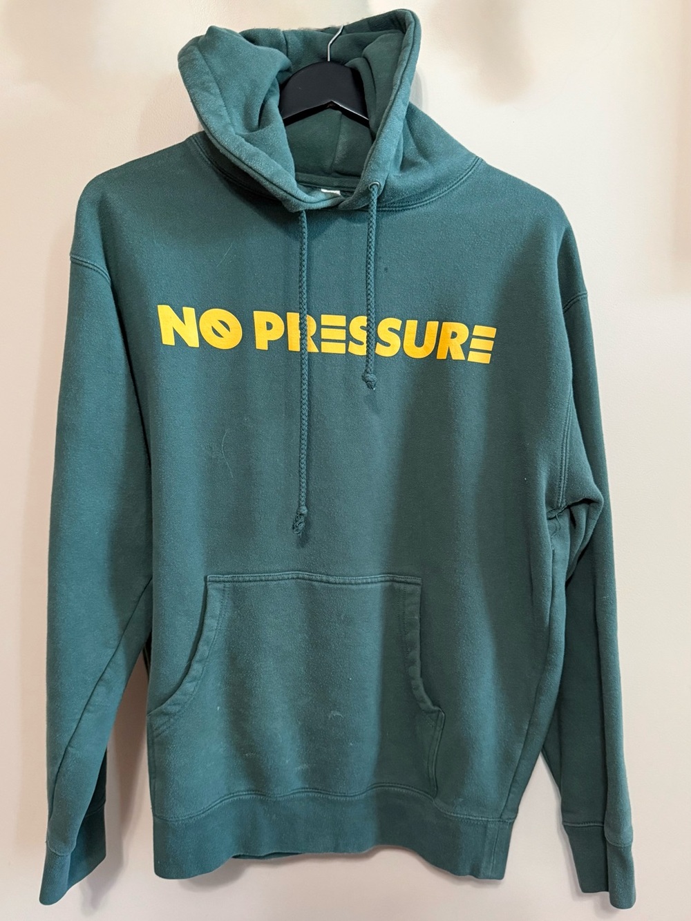 Men's Green Logic 'No Pressure' Pullover Hoodie Sz M
